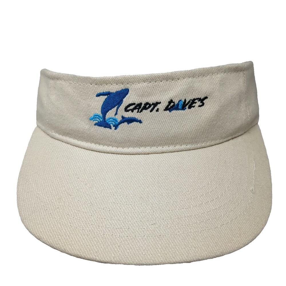 Coastal Headwear Visor Beige One Size Strapback Capt Dave's Whale Beach Hat